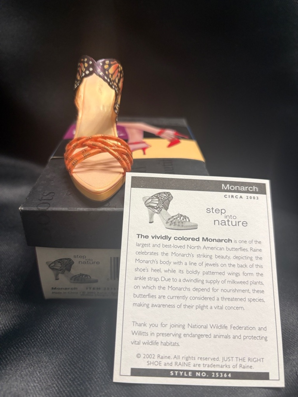 Just The Right Shoe Monarch Butterfly Heels - Orange and Black - Picture 4 of 5
